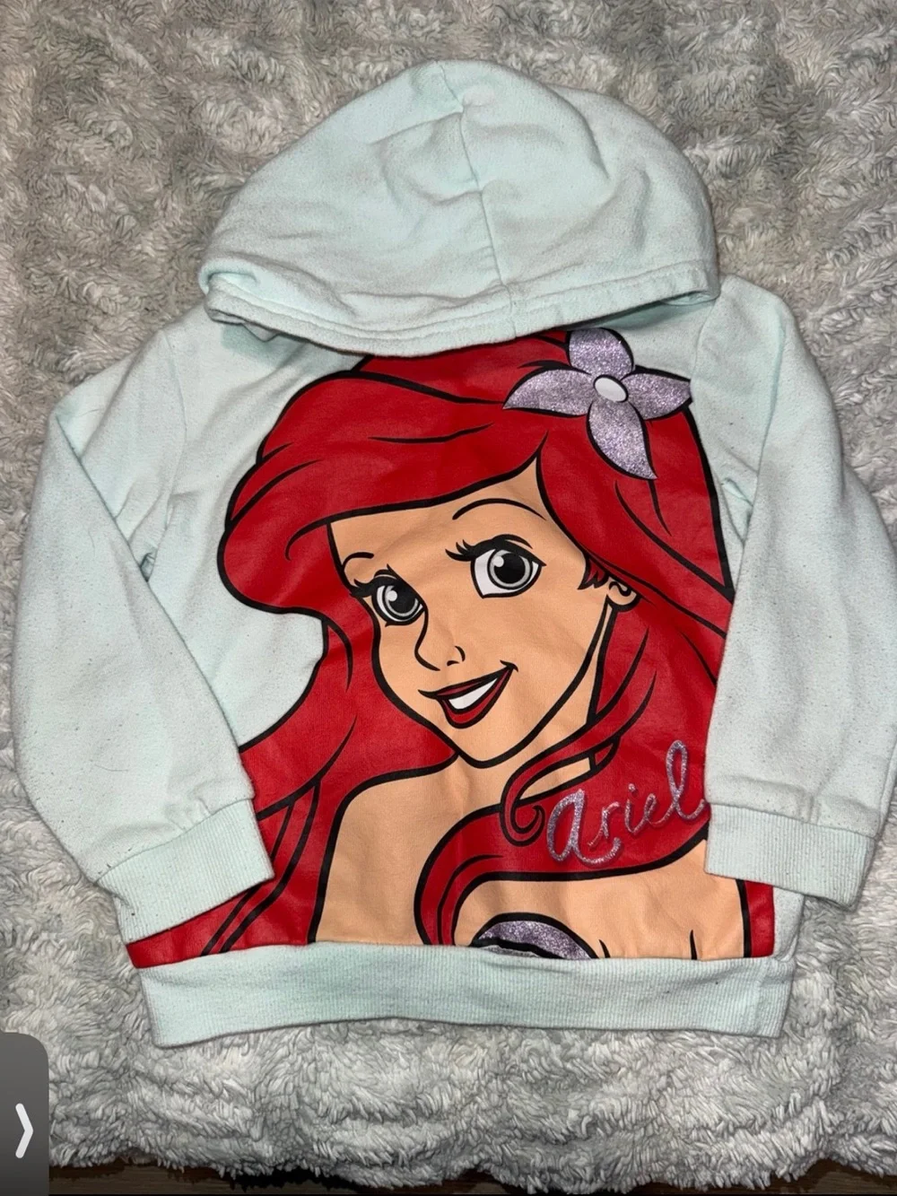 Disney Light Mint Ariel Hoodie with Red Graphic